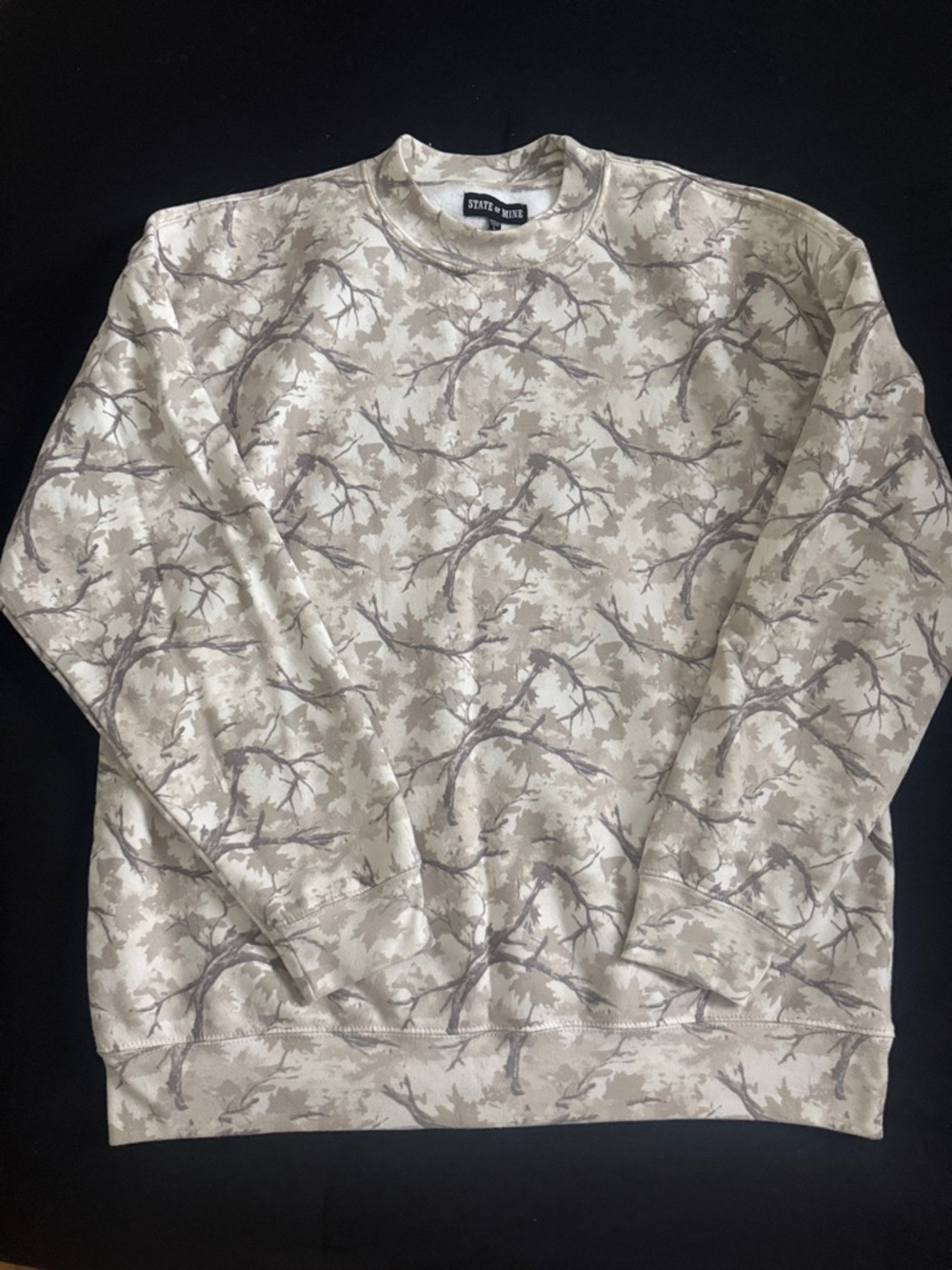 State of Mind Beige & Taupe Camouflage Crewneck Sweatshirt